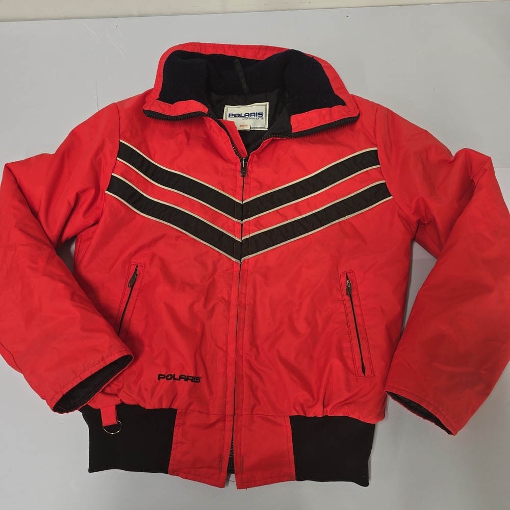 Vintage Polaris Winterwear Snowmobile Jacket Red Black Chevron‎ Men's Medium